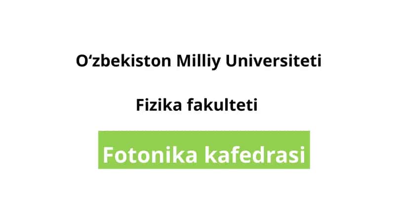 Optika va lazer fizikasi 1