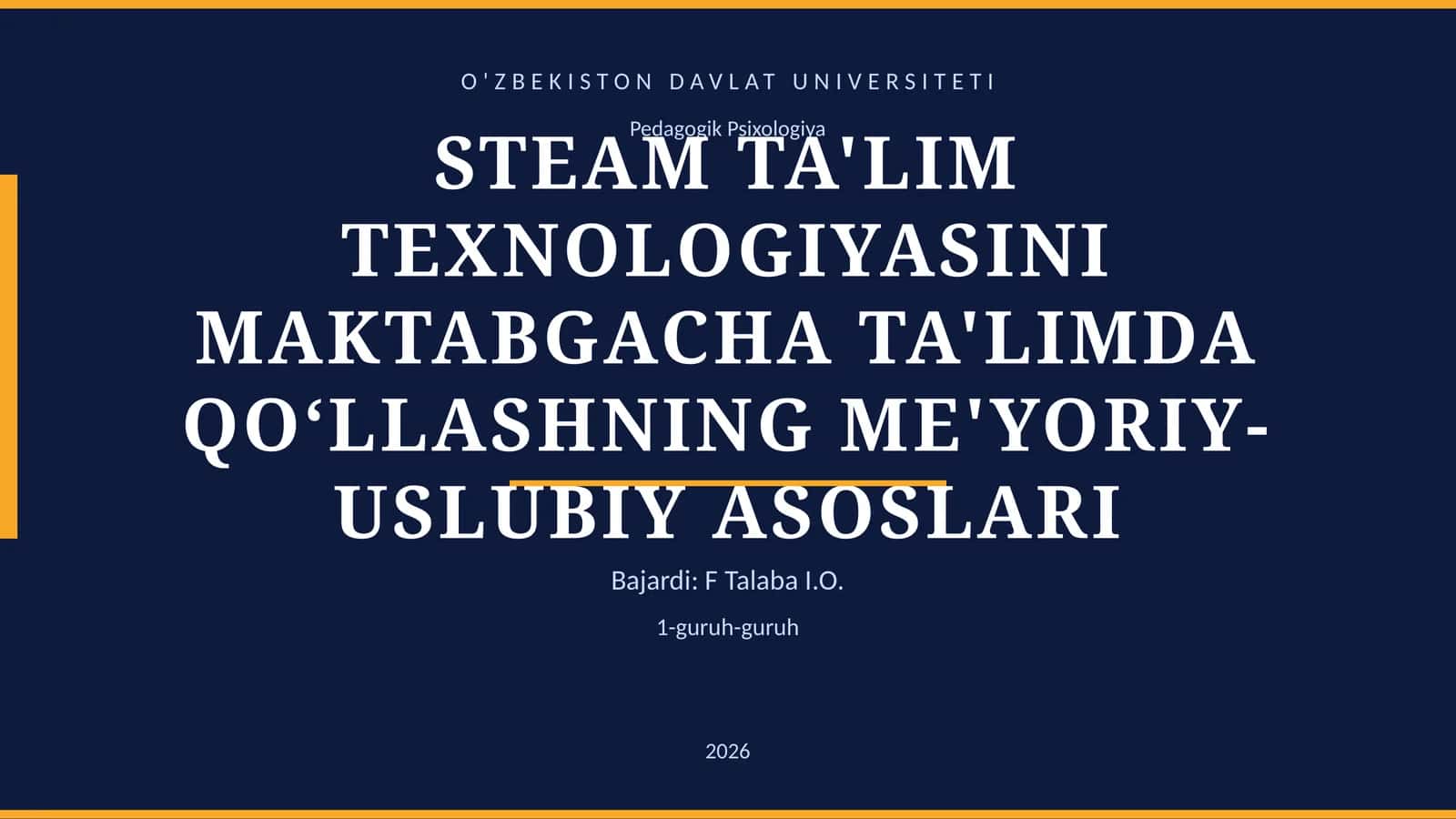 STEAM TA'LIM TEXNOLOGIYASINI MAKTABGACHA TA'LIMDA QО‘LLASHNING ME'YORIY-USLUBIY ASOSLARI 1