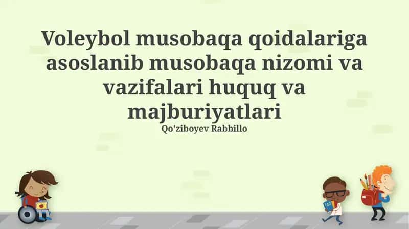 Musobaqa Nizomi va Talablari 1