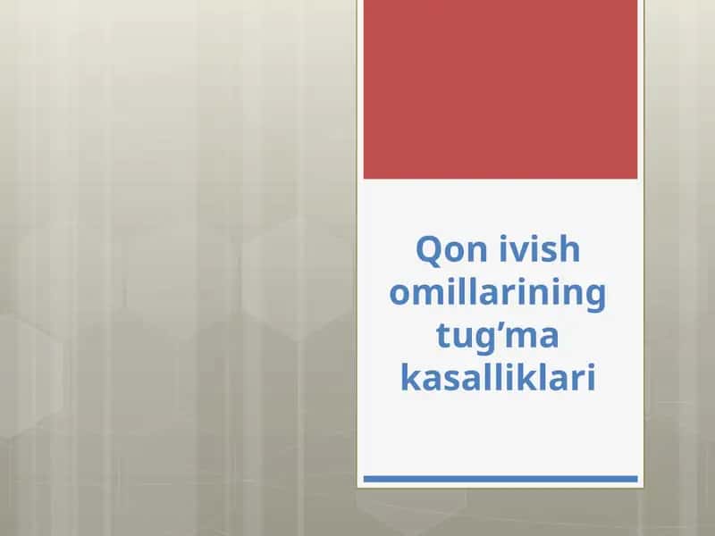 Qonivishomillarining tug’makasalliklari 1
