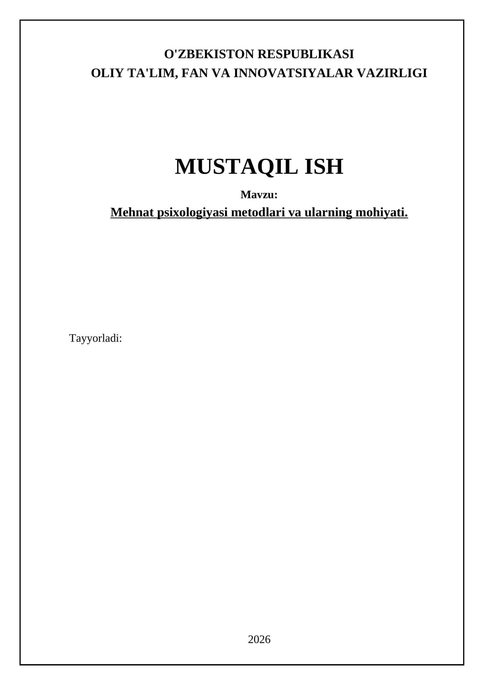 Mehnat psixologiyasi metodlari va ularning mohiyati 1