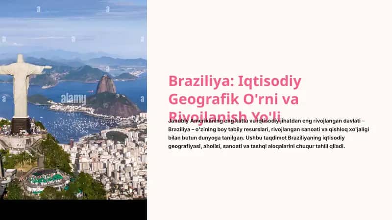 Braziliya: Iqtisodiy Geografik O'rni va Rivojlanish Yo'li 1