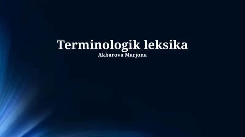 Terminologik leksika 1