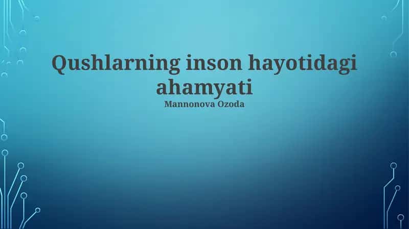 Qushlar va madaniyat 1