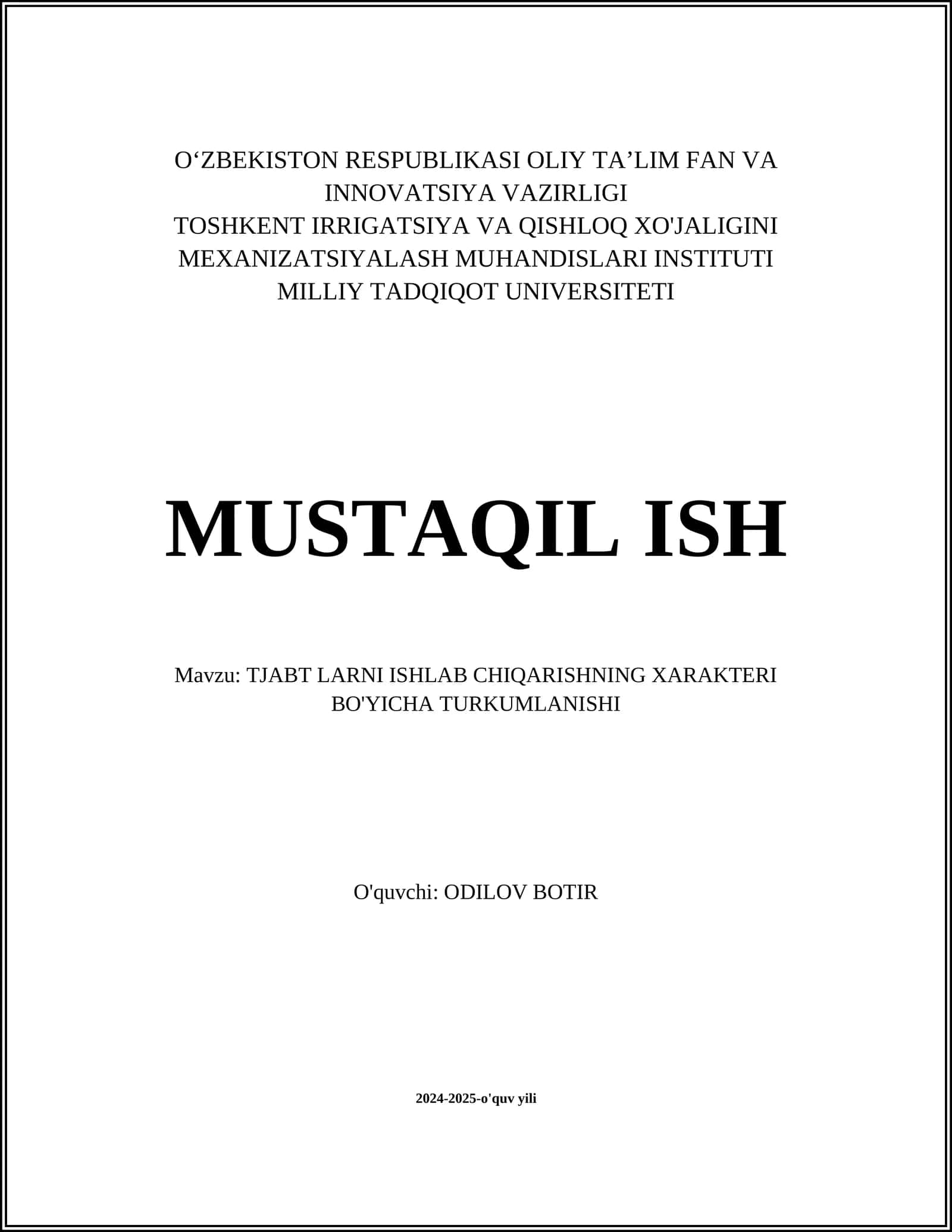 Seriyali ishlab chiqarish 1