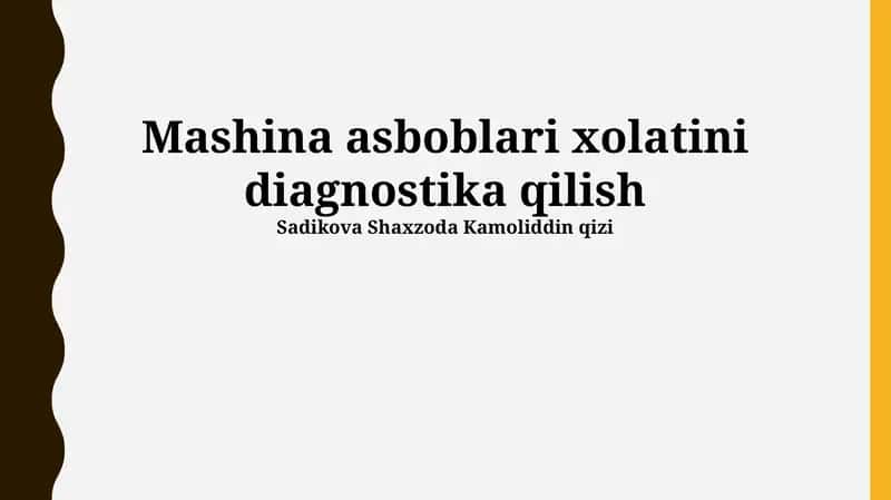 Mashina holatini tashxislash 1
