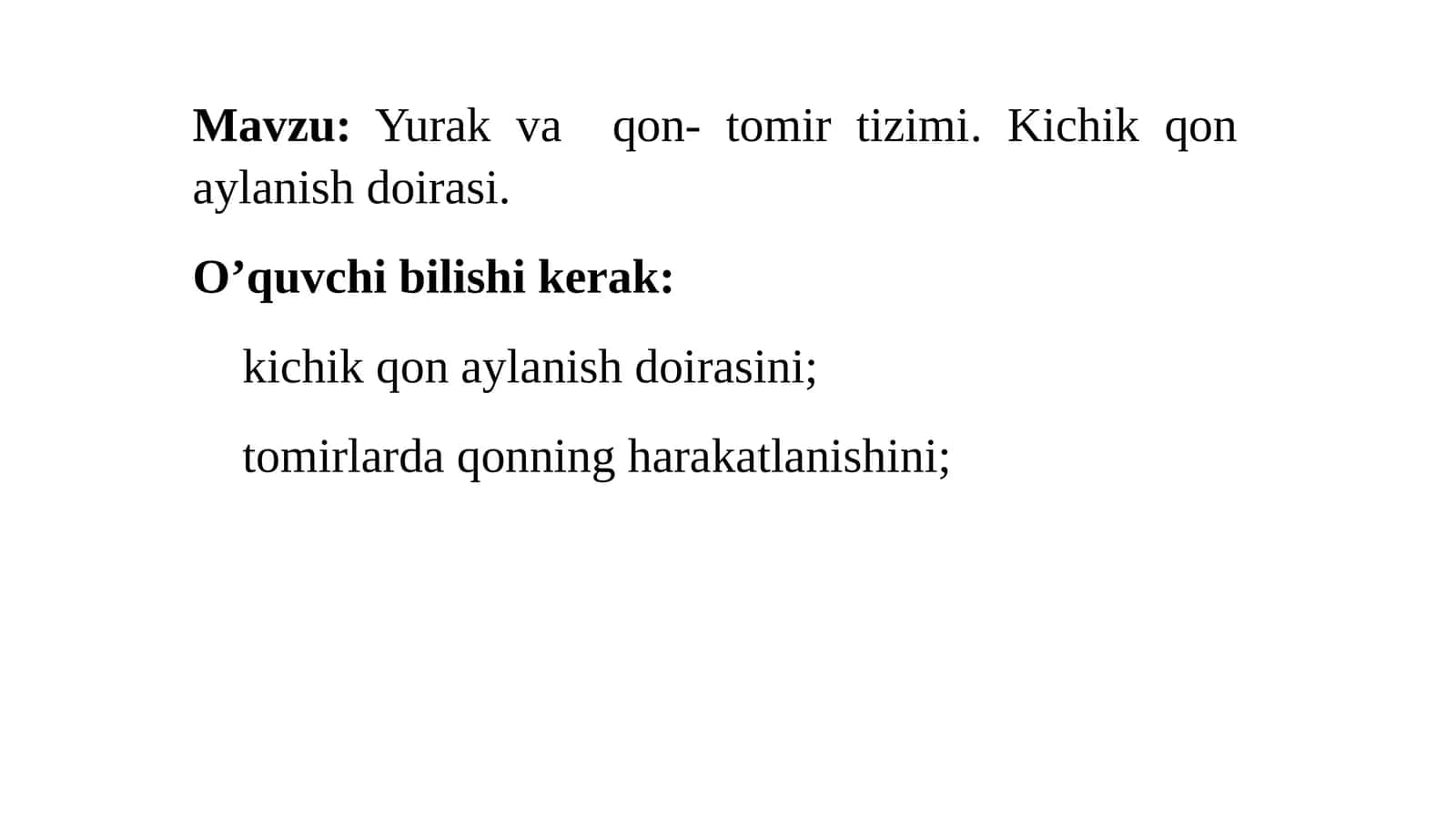 Yurak va qon tomir izimi 1