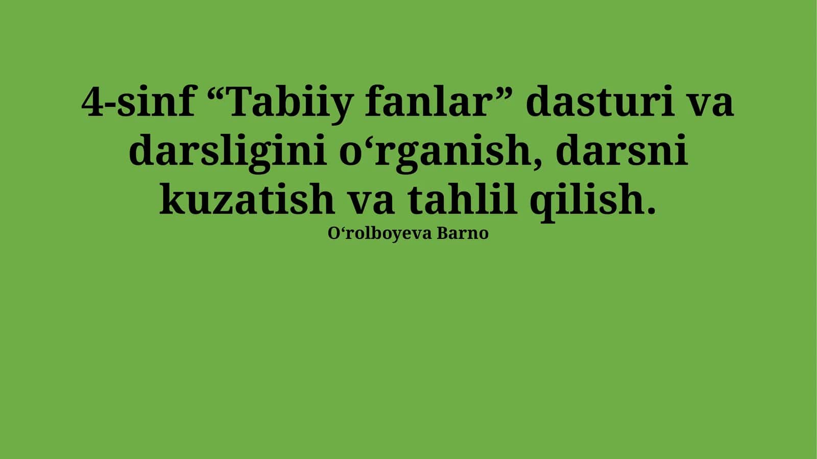 4-sinf “Tabiiy fanlar” dasturi va darsligi 1