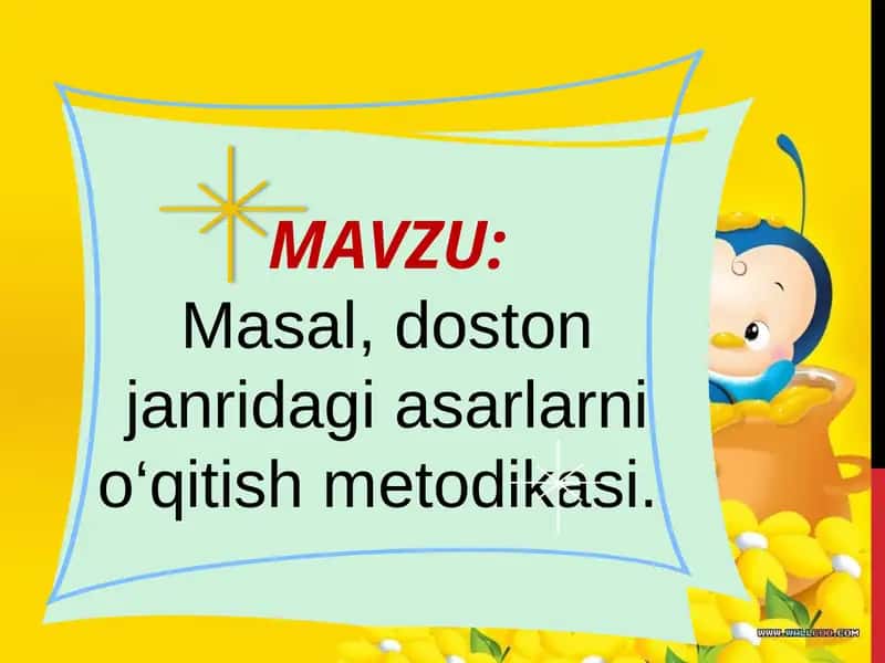 Doston va Masal O'qitish Metodikasi 1