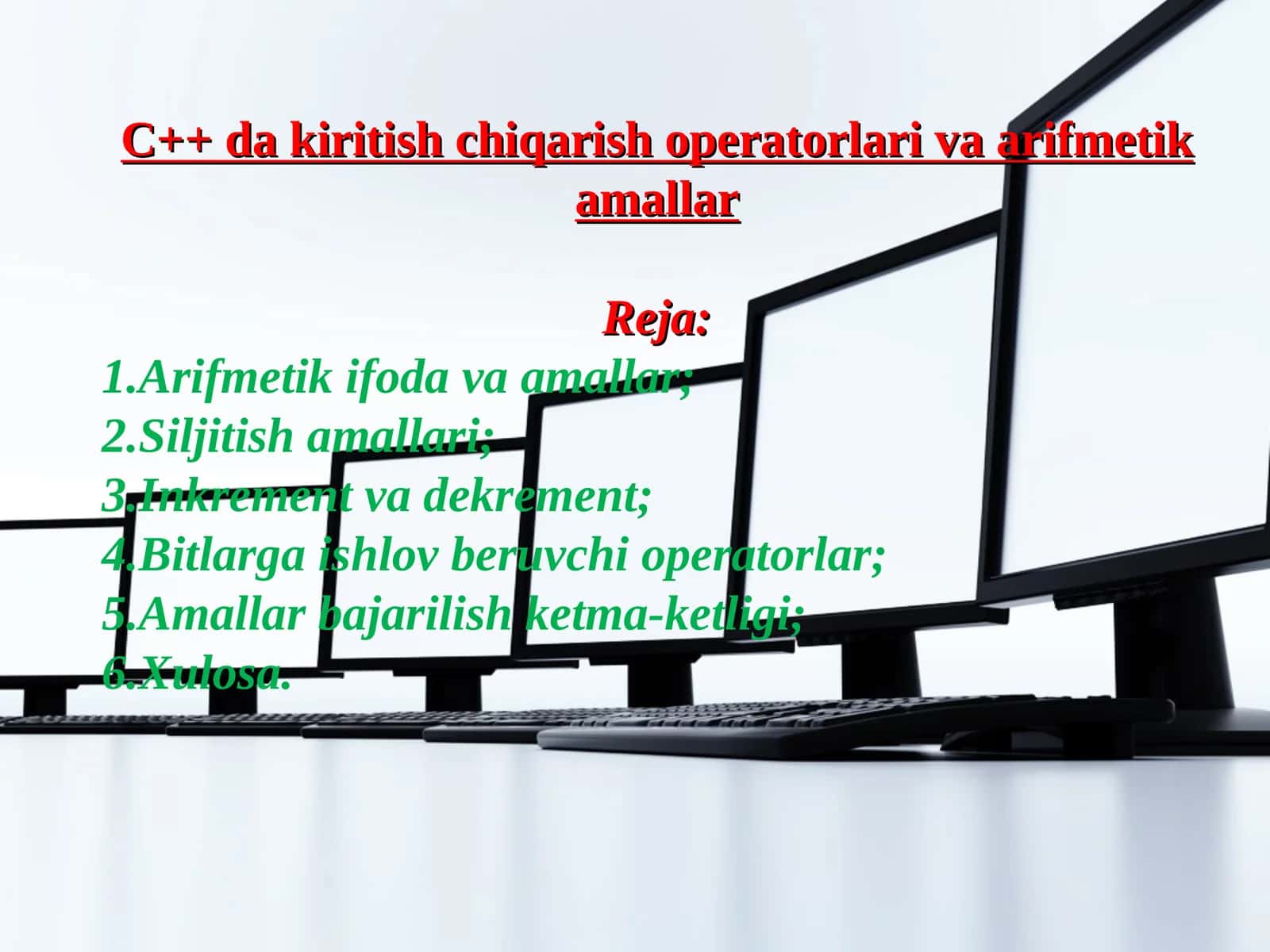 C++ da kiritish chiqarish operatorlari va arifmetik amallar 1