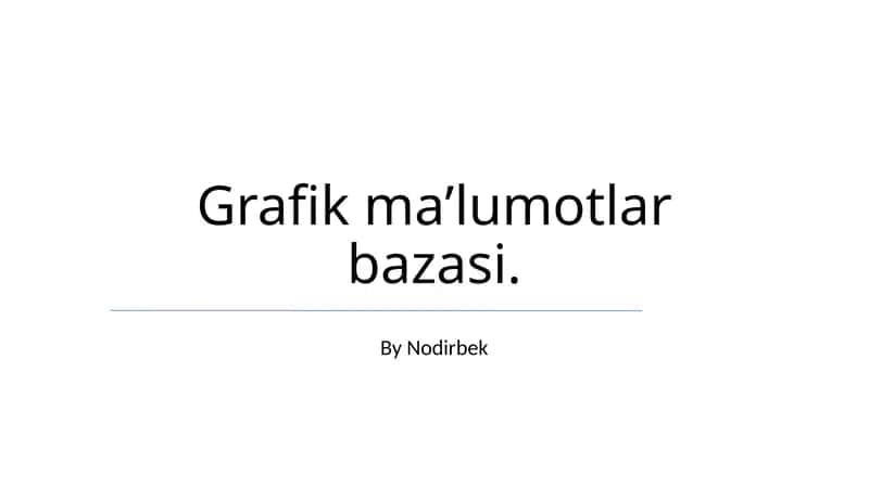 Grafik maʼlumotlar bazasi 1