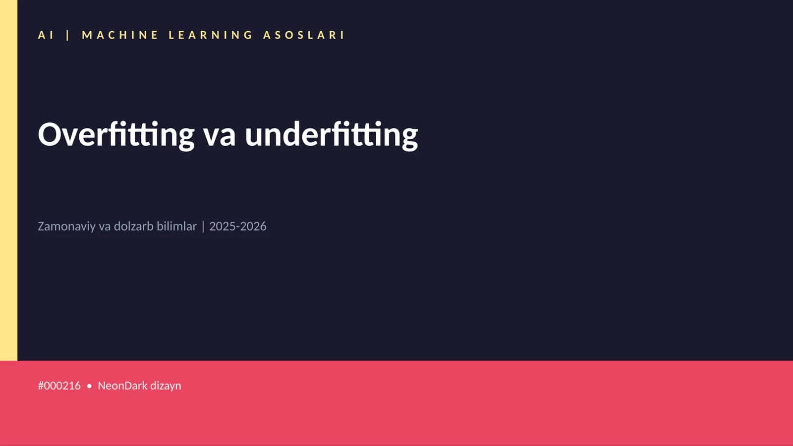 AI | MACHINE LEARNING ASOSLARI 1