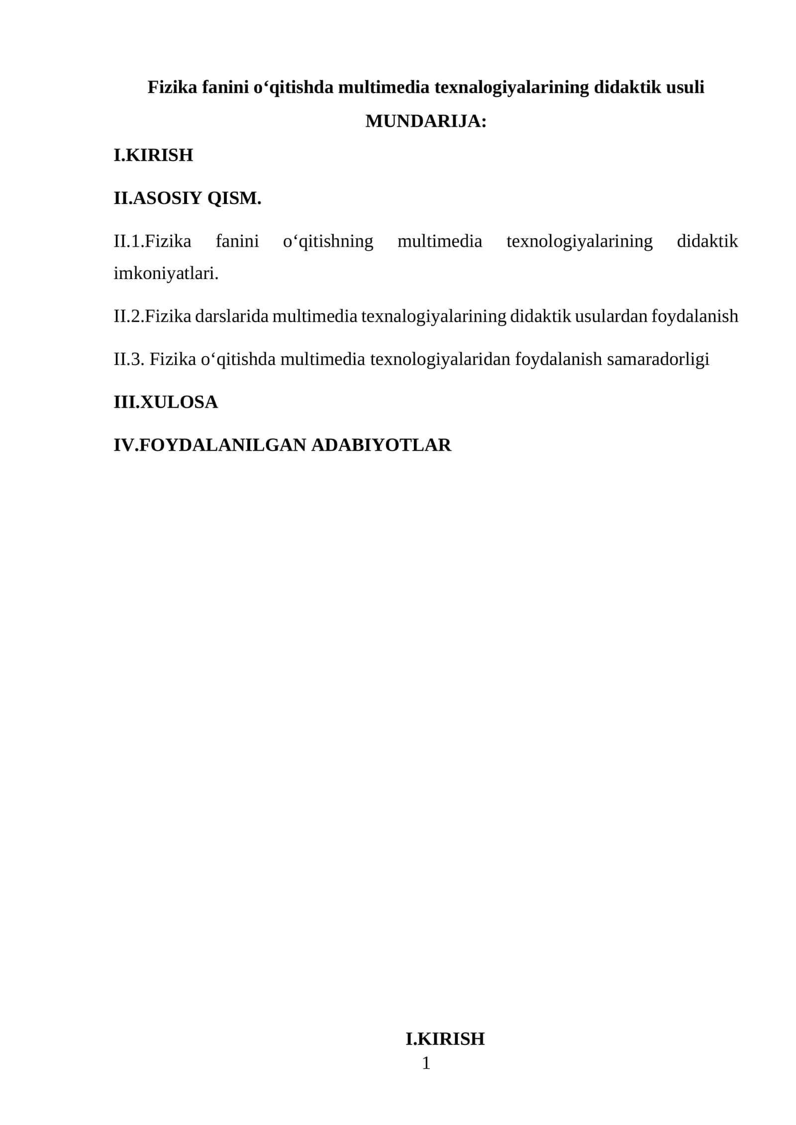 Fizika fanini o‘qitishda multimedia texnalogiyalarining didaktik usuli 1