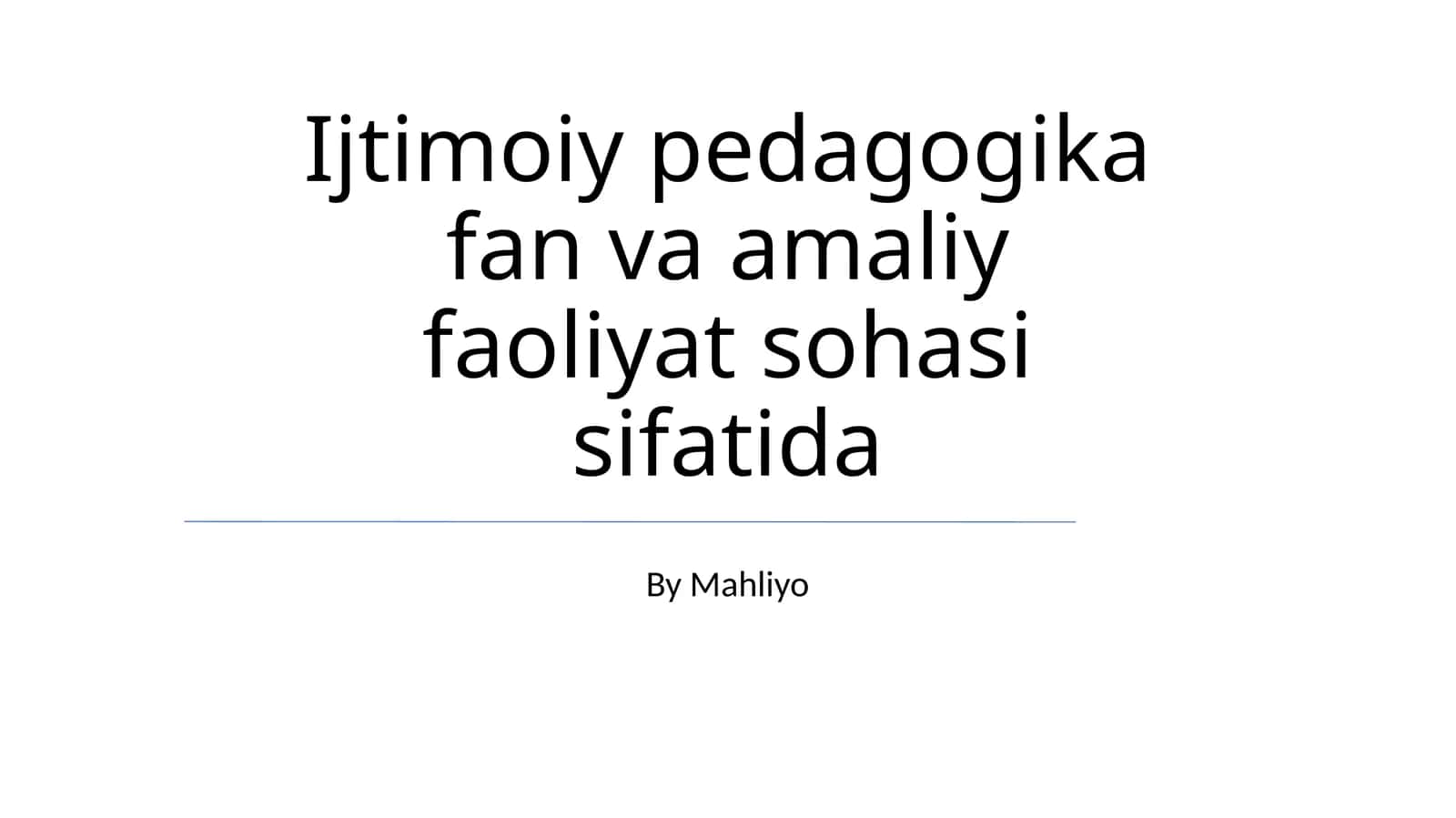 Ijtimoiy pedagogika fan va amaliy faoliyat sohasi sifatida 1