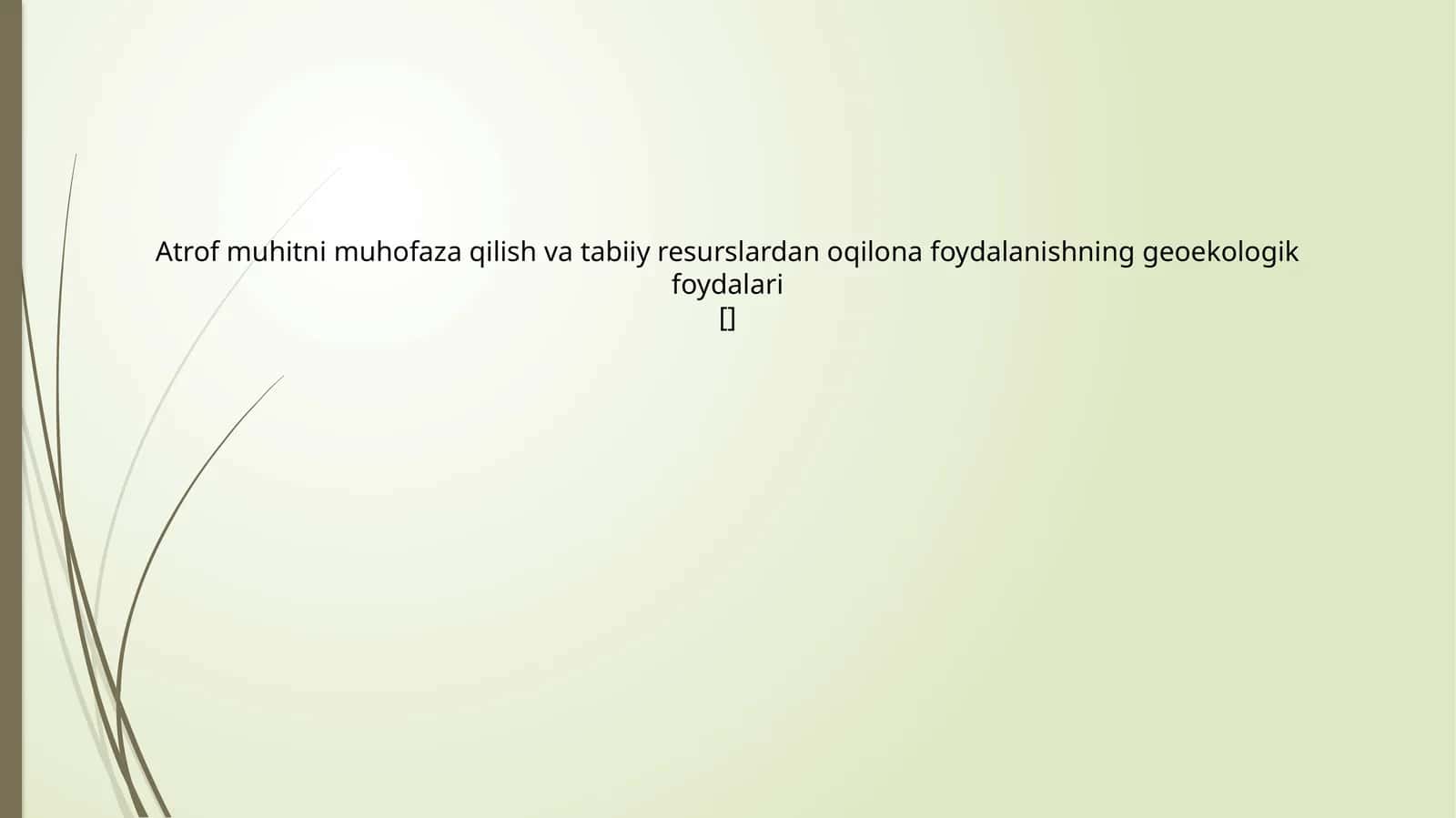 Geoekologik foydali choralari 1