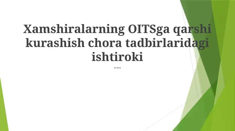 OITSga qarshi kurashish chora tadbirlari 1