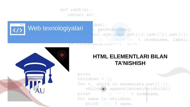 Web texnologiyalari 1