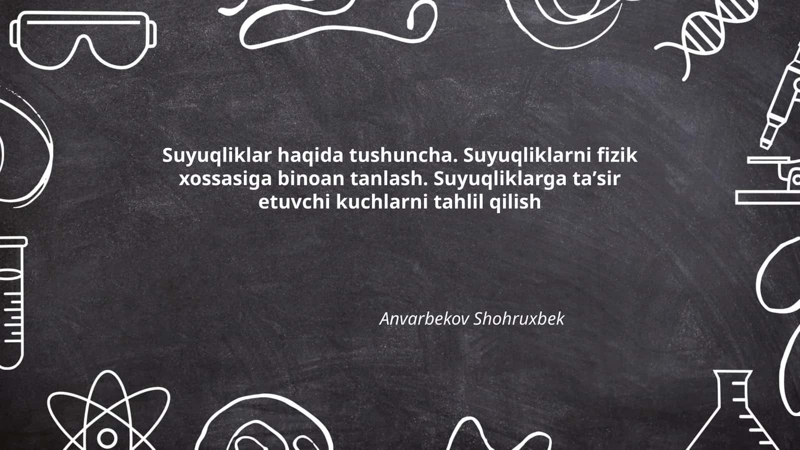 Suyuqliklarning fizikasi 1