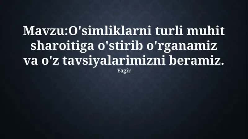O'simliklarning O'sishi va Rivojlanishiga Ta'sir Etuvchi Omillar 1