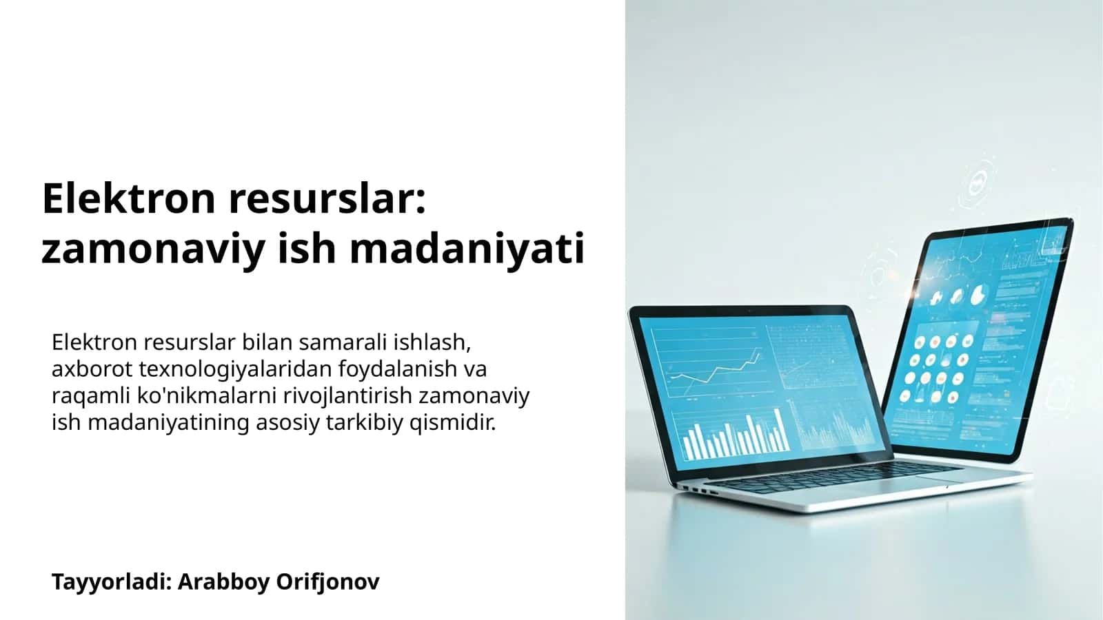Elektron resurslar: zamonaviy ish madaniyati 1