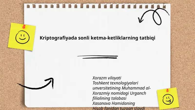 Kriptografiyada sonli ketma-ketliklarning tatbiqi 1