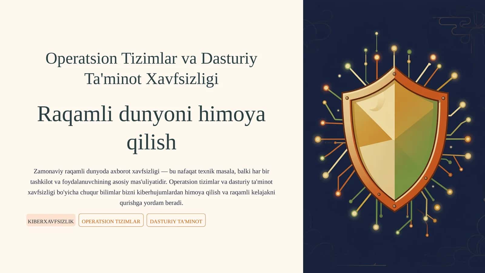Operatsion Tizimlar va Dasturiy Ta'minot Xavfsizligi 1