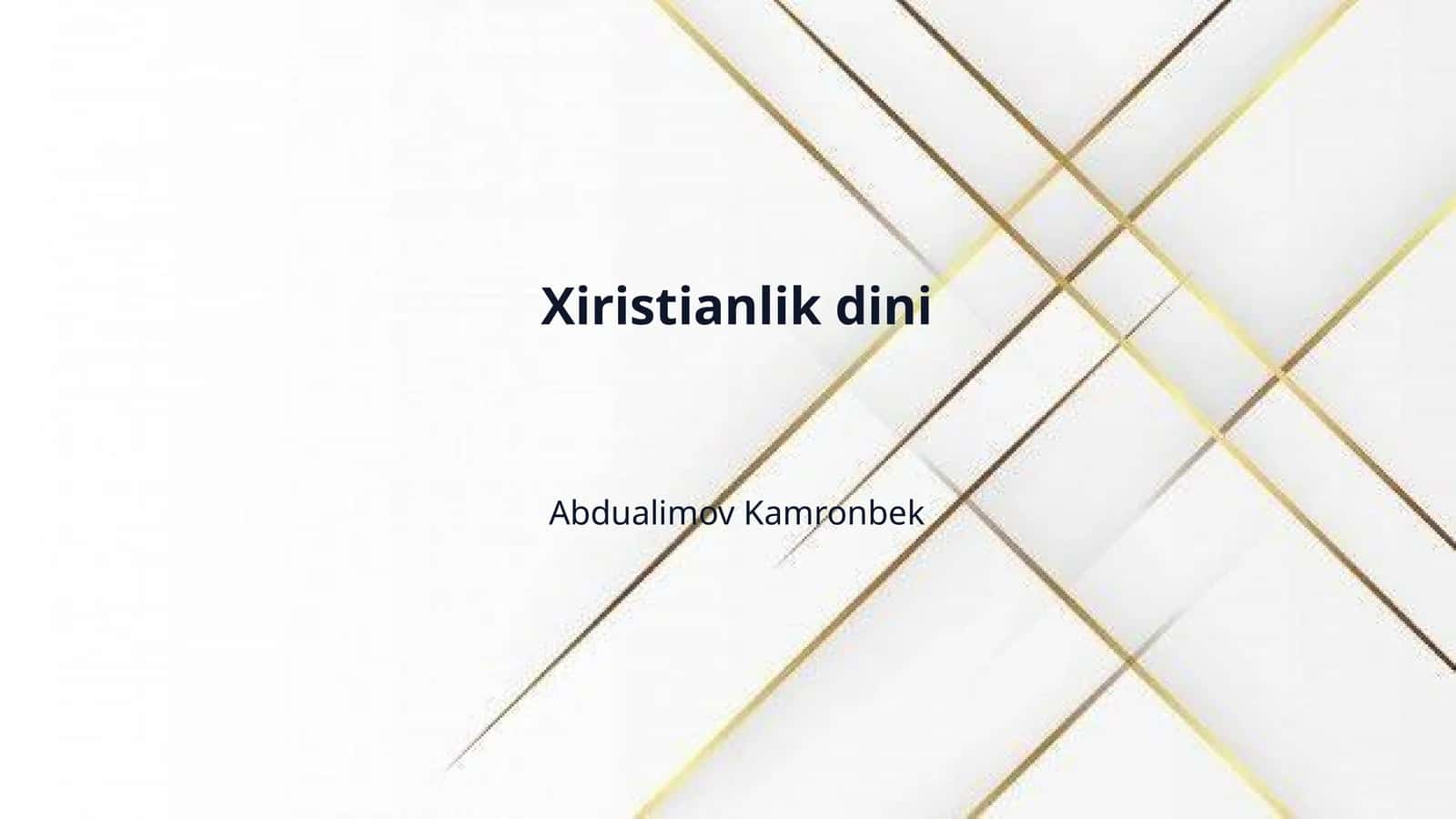 Xiristianlik dini 1