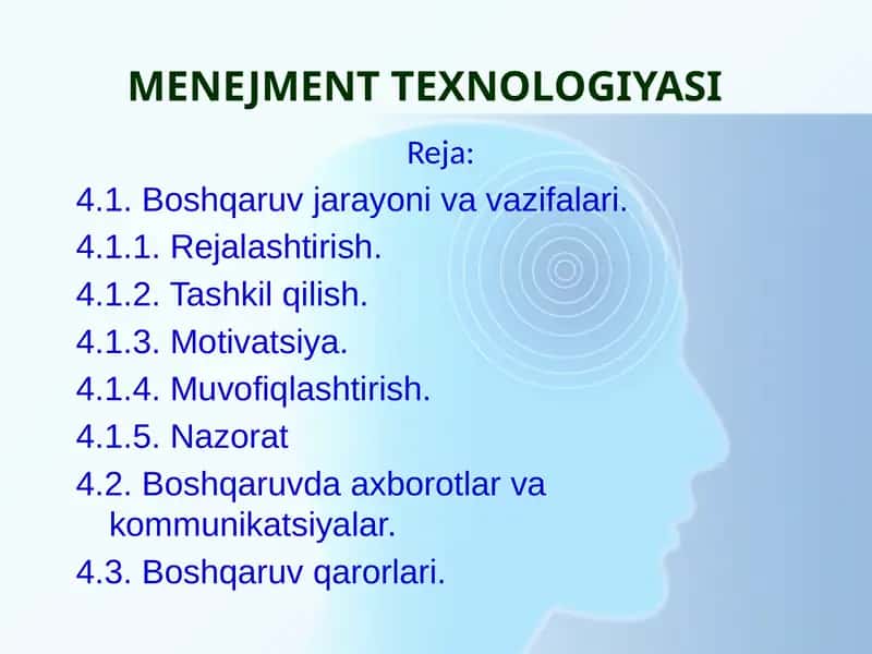 MENEJMENT TEXNOLOGIYASI 1
