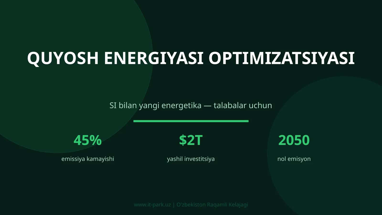 Quyosh energiyasi optimizatsiyasi 1
