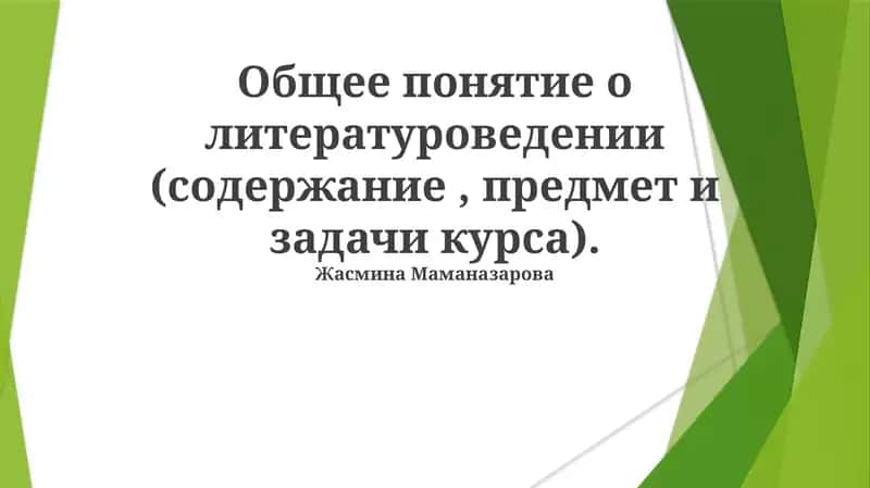Литературоведение 1