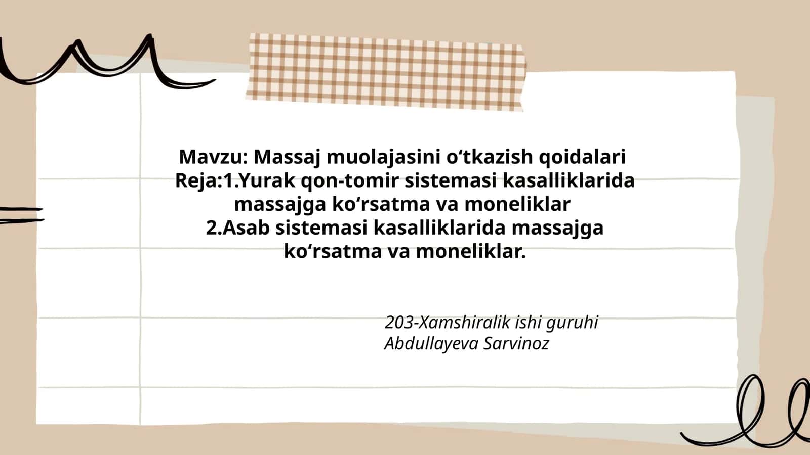 Massaj muolajasini oʻtkazish qoidalari 1