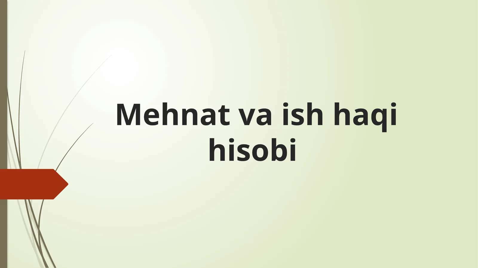 Mehnat va ish haqi hisobi 1