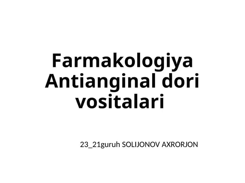 Antianginal dorivosi talari 1