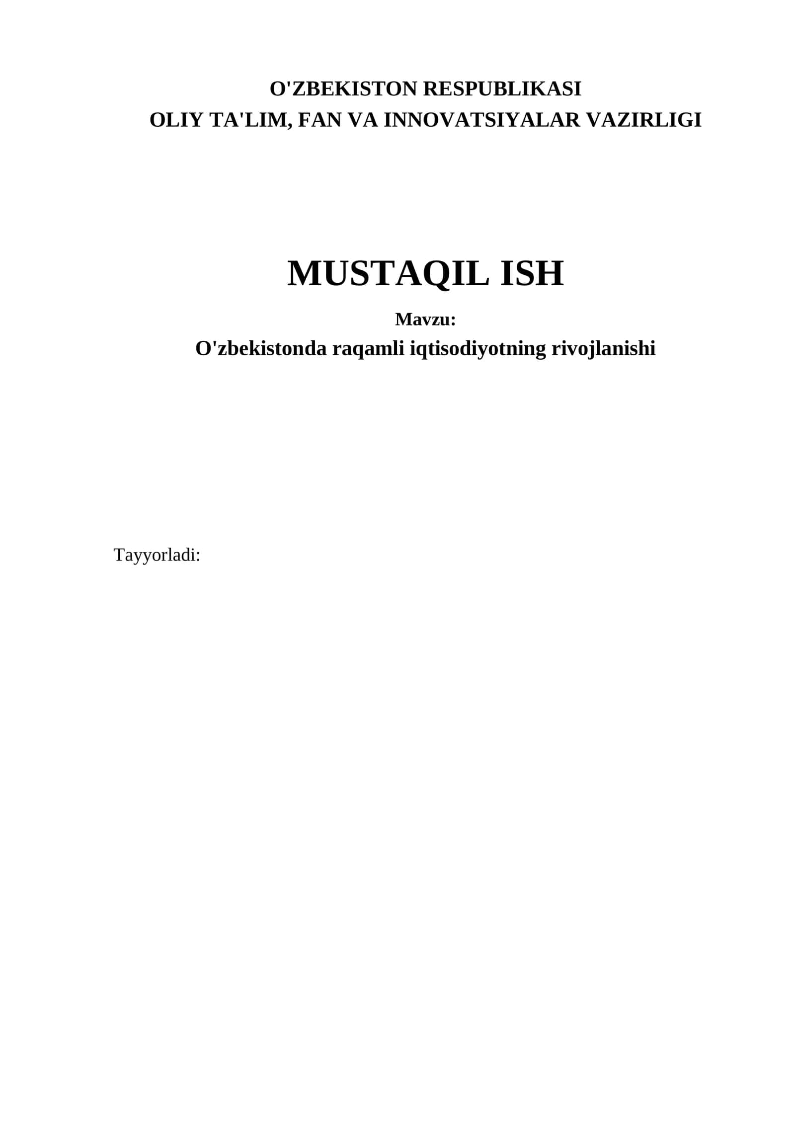 O'zbekistonda raqamli iqtisodiyotning rivojlanishi 1