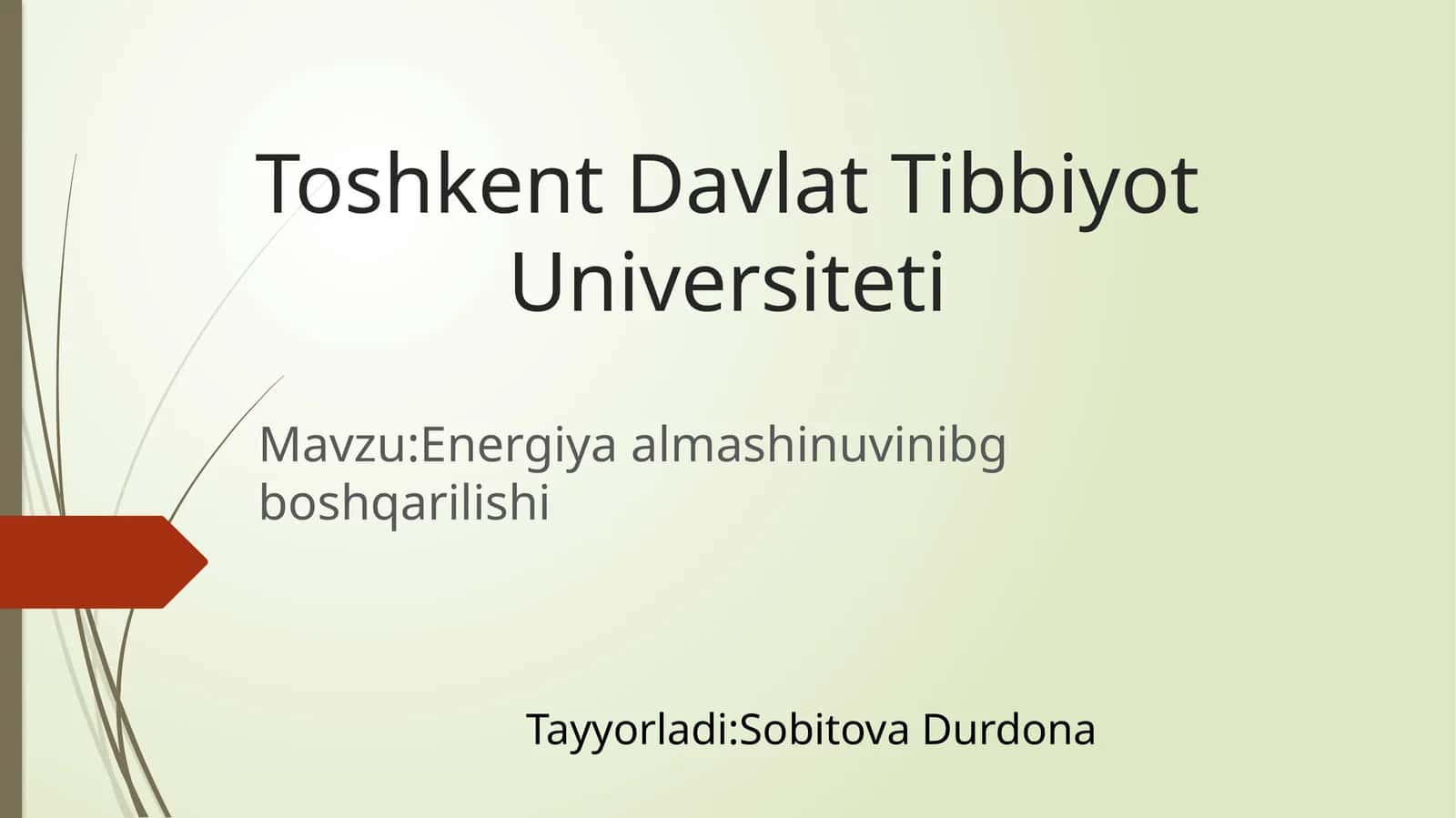 Energiya almashinuvinibg boshqarilishi 1