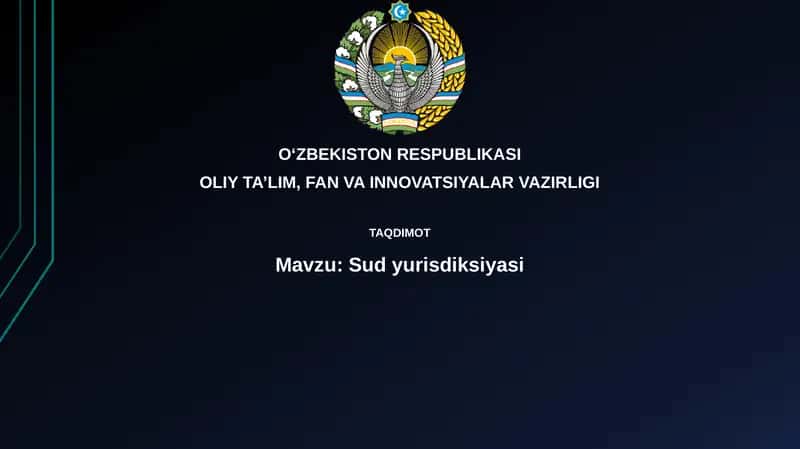 Suv yurisdiksiyasining asoslari 1