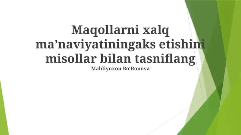 Maqol va Siyosiy Tuzumlar 1
