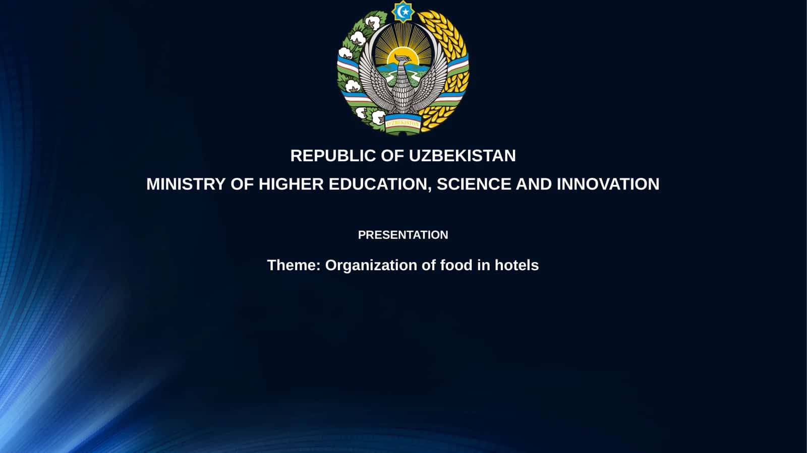 Organization of food in hotels 1