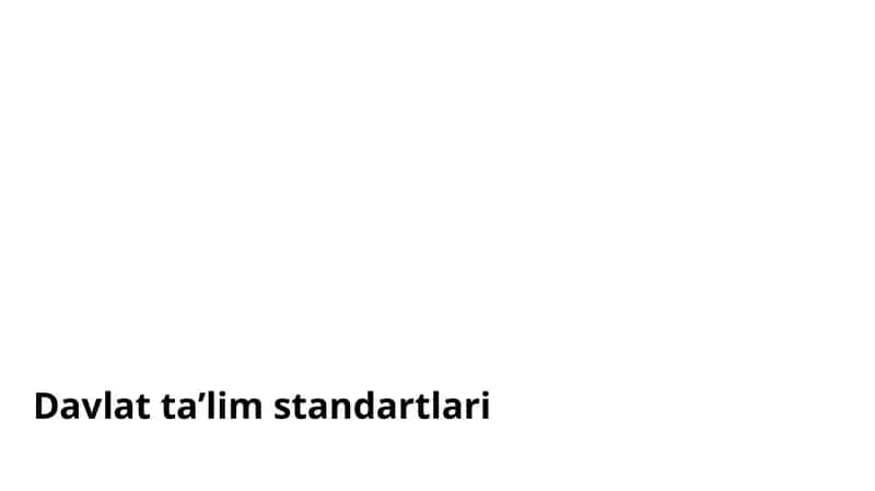 Davlat ta'lim standartlari 1