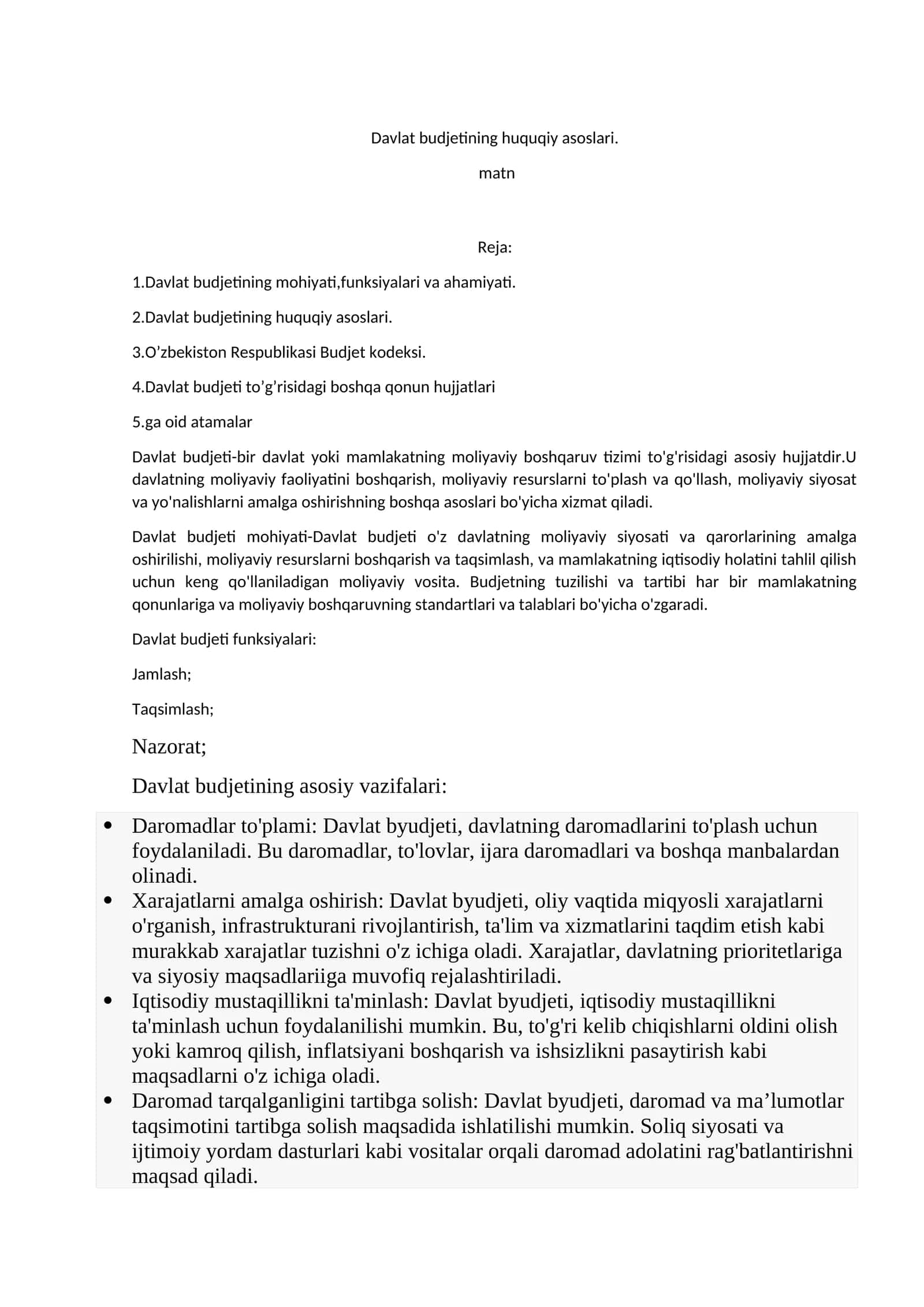Davlat budjetining huquqiy asoslari 1