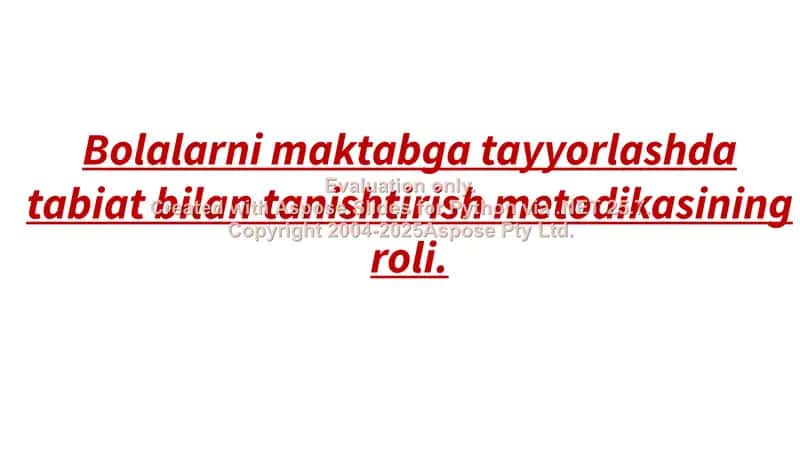 Tabiat bilan tanishtirish metodikasi 1