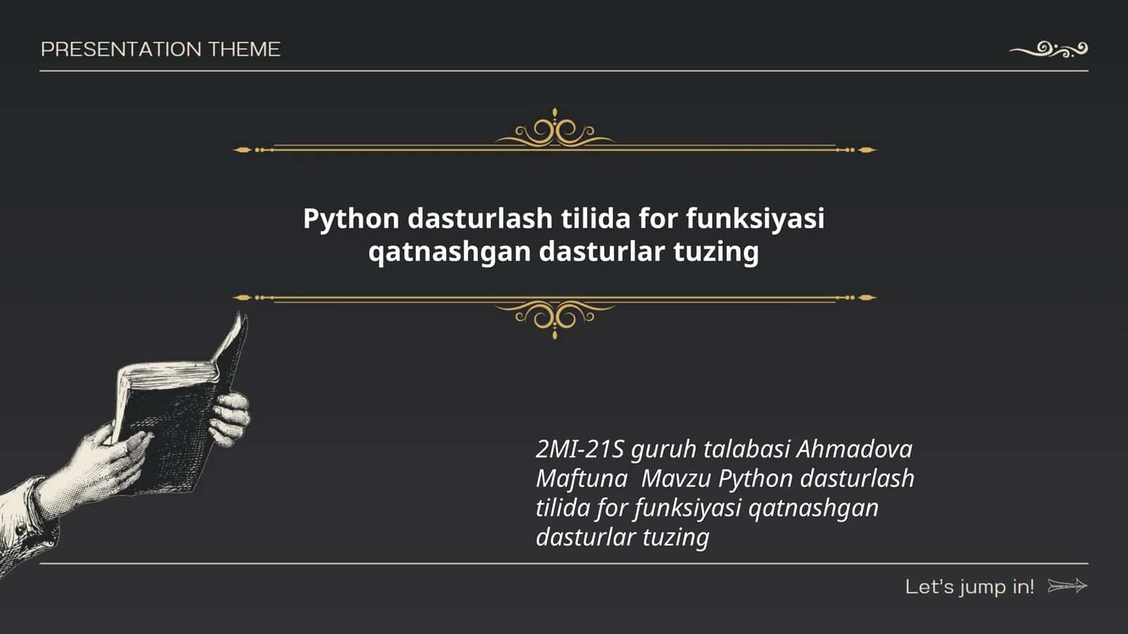 Python dasturlash tilida for funksiyasi qatnashgan dasturlar tuzing 1