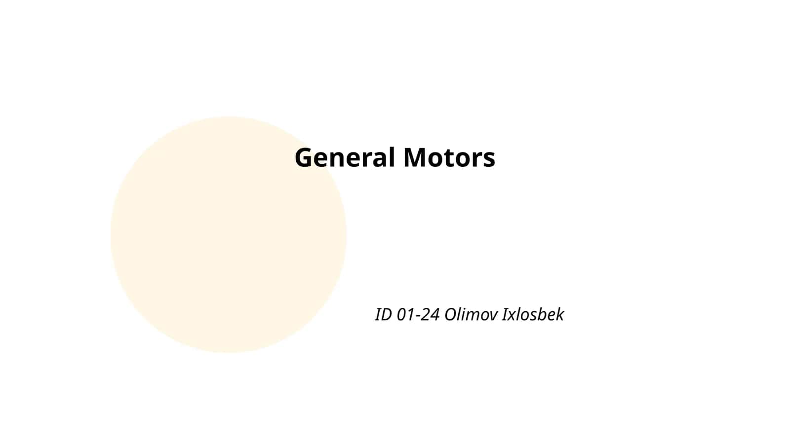 General Motorsning tarixi 1
