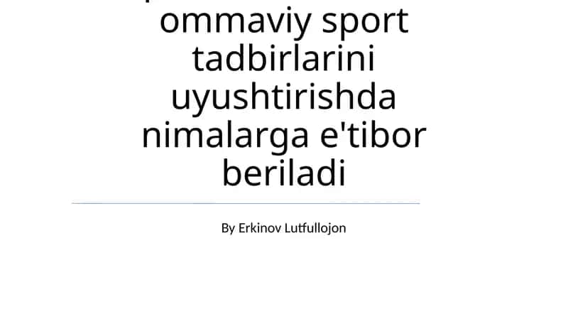 Turmush Tarzi va Sportga Qiziqishni Oshirish 1
