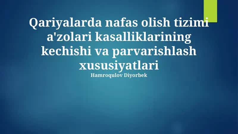 Bolalar nafas olish tizimi kasalliklarining parvarishi 1