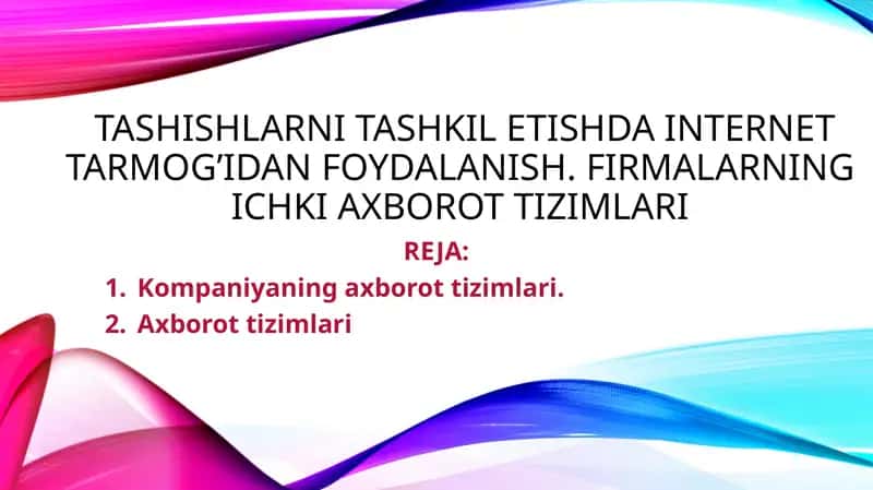Tashishlarni tashkil etish 1