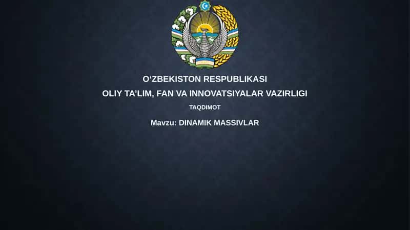 Dinamik massivlar 1