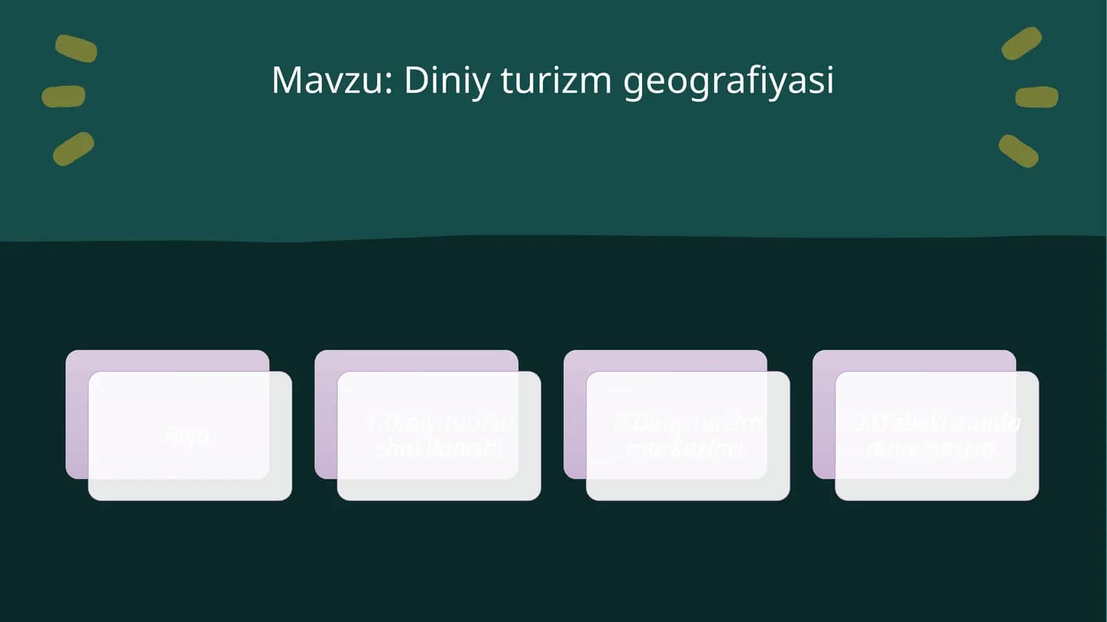 Diniy turizm geografiyasi 1