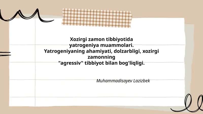 Yatrogeniya Muammolari 1