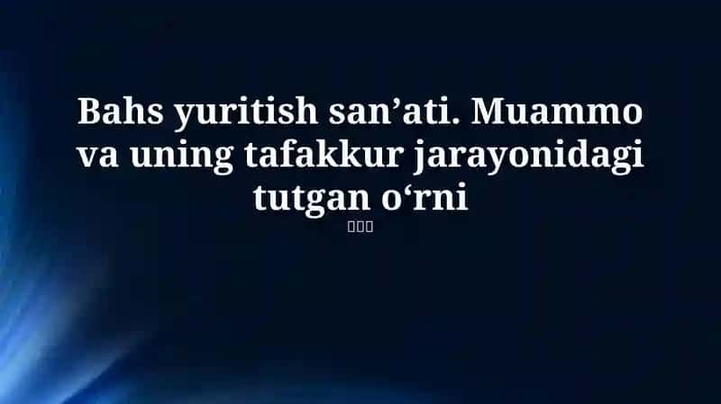 Bahs yuritish sanʼati
